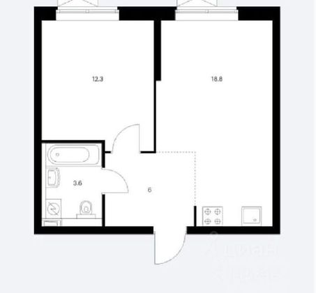 Продажа 1-комнатной квартиры 41 м², 21/33 этаж