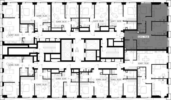 Продажа 3-комнатной квартиры 79,6 м², 24/48 этаж