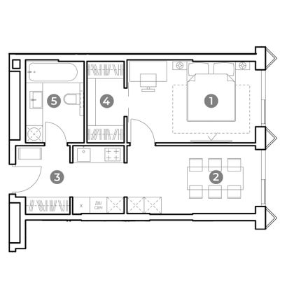 Продажа 1-комнатной квартиры 43,3 м², 24/29 этаж