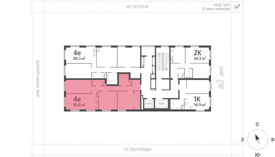 Продажа 3-комнатной квартиры 83,2 м², 8/15 этаж