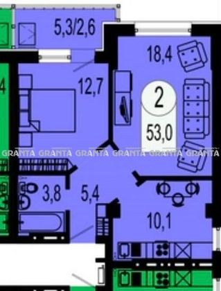 Продажа 2-комнатной квартиры 53 м², 14/25 этаж