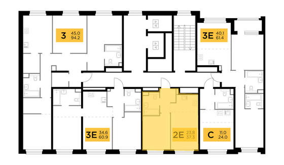 Продажа 2-комнатной квартиры 37,3 м², 2/20 этаж