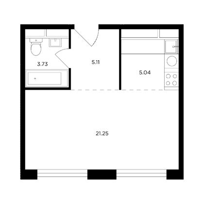 Продажа 1-комнатной квартиры 35 м², 11/27 этаж