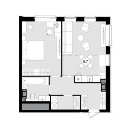 Продажа 2-комнатной квартиры 56 м², 9/49 этаж