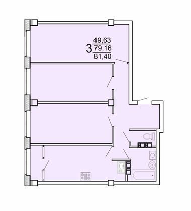 83,6 м², 3-комн. квартира, 22/25 этаж