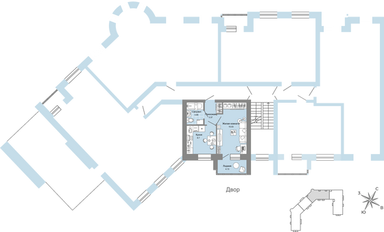 Продажа 1-комнатной квартиры 33 м², 4/4 этаж