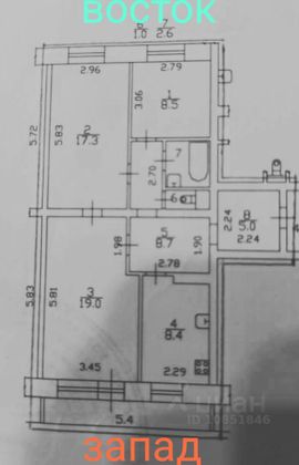 Продажа 3-комнатной квартиры 70,5 м², 8/9 этаж