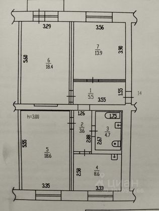 Продажа 3-комнатной квартиры 73,9 м², 2/5 этаж