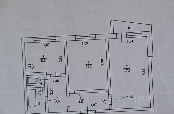 Продажа 2-комнатной квартиры 49,8 м², 5/5 этаж