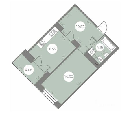 Аренда 1-комнатной квартиры 44 м², 17/18 этаж