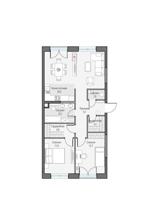 Продажа 3-комнатной квартиры 78,3 м², 19/28 этаж