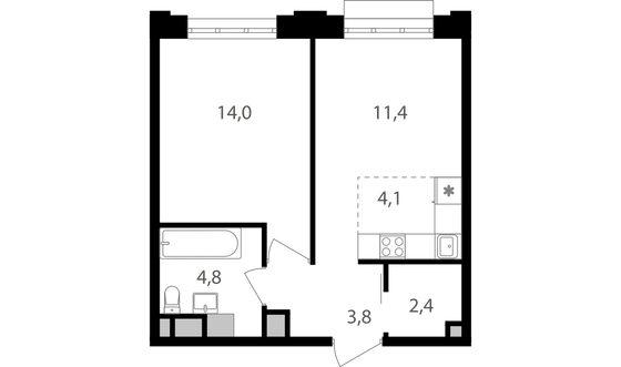 Продажа 2-комнатной квартиры 40,5 м², 4/15 этаж