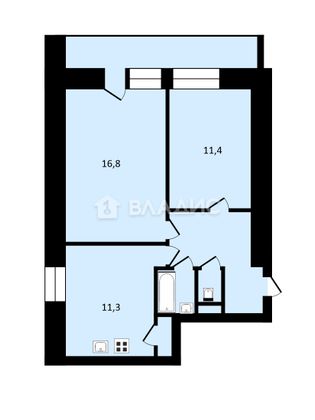 Продажа 2-комнатной квартиры 50,5 м², 6/16 этаж