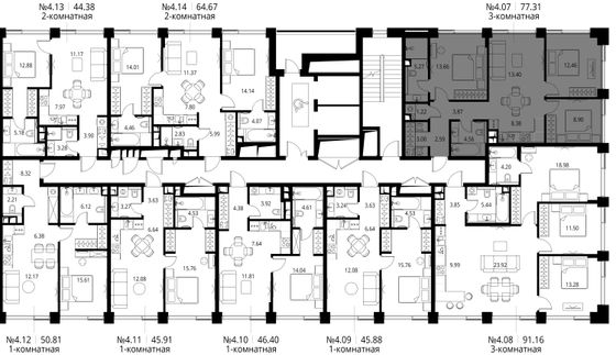 Продажа 3-комнатной квартиры 77,3 м², 4/10 этаж