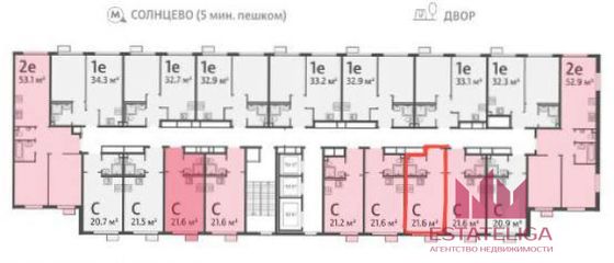 Продажа квартиры-студии 21,6 м², 9/15 этаж