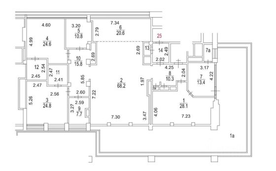 Продажа квартиры со свободной планировкой 274 м², 7/7 этаж