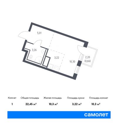 22,5 м², студия, 3/9 этаж