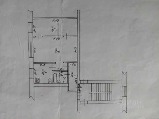 Продажа 2-комнатной квартиры 43,3 м², 3/3 этаж