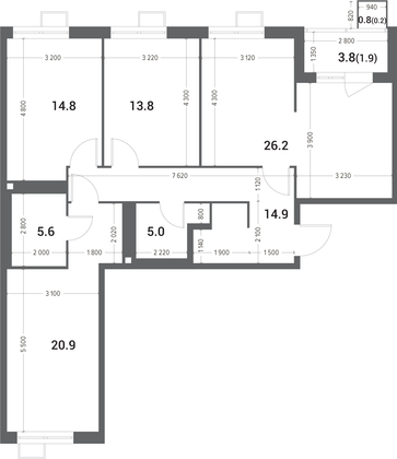 Продажа 3-комнатной квартиры 103,3 м², 4/9 этаж