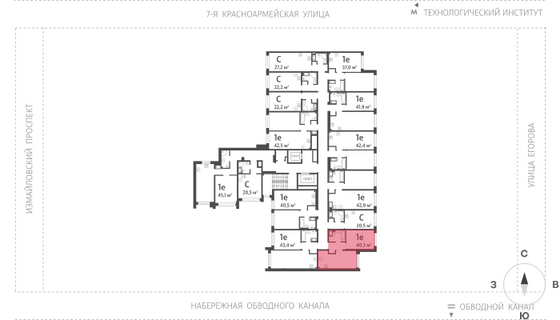 40,3 м², 1-комн. квартира, 9/11 этаж