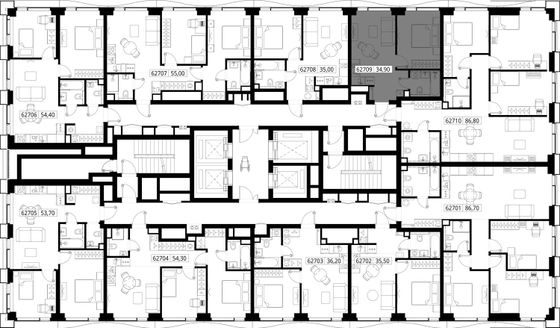 Продажа 1-комнатной квартиры 34,9 м², 27/48 этаж