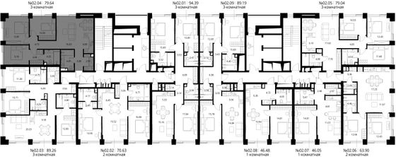 Продажа 3-комнатной квартиры 79,6 м², 2/10 этаж