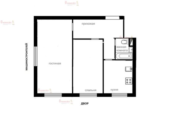 Продажа 2-комнатной квартиры 42 м², 1/5 этаж