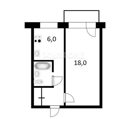 Продажа 1-комнатной квартиры 29,9 м², 2/5 этаж