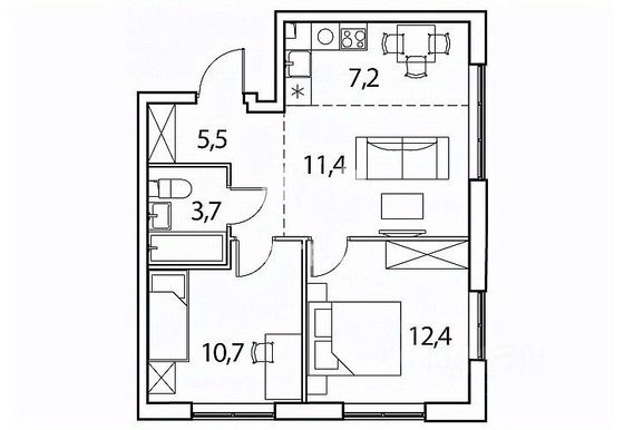 Продажа 3-комнатной квартиры 51 м², 14/17 этаж
