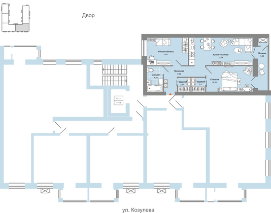 Продажа 3-комнатной квартиры 70 м², 6/6 этаж