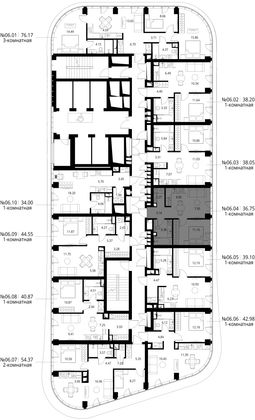 Продажа 1-комнатной квартиры 36,8 м², 6/49 этаж