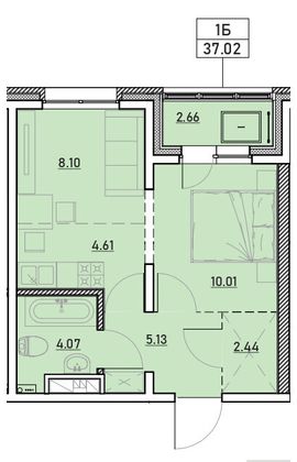 Продажа 1-комнатной квартиры 37 м², 5/13 этаж