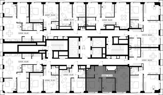 Продажа 2-комнатной квартиры 57,1 м², 35/48 этаж