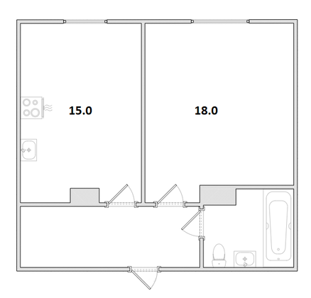 Продажа 1-комнатной квартиры 44 м², 3/5 этаж
