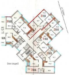 Продажа 3-комнатной квартиры 77,3 м², 3/14 этаж