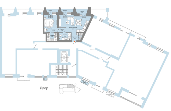 Продажа 2-комнатной квартиры 50 м², 6/7 этаж