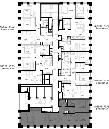 Продажа 3-комнатной квартиры 79,6 м², 25/27 этаж