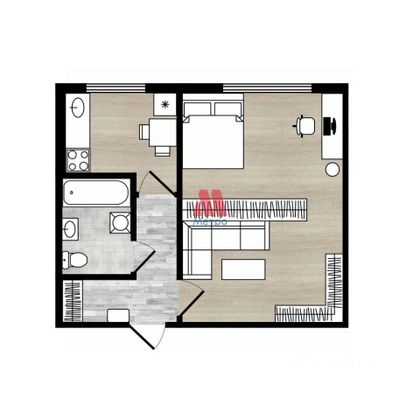 Продажа 1-комнатной квартиры 30,4 м², 1/5 этаж
