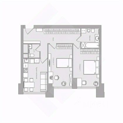 Продажа 3-комнатной квартиры 78 м², 9/52 этаж