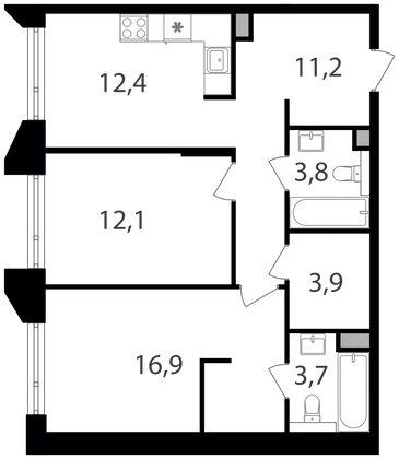 Продажа 2-комнатной квартиры 64 м², 5/15 этаж