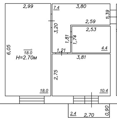 Продажа 1-комнатной квартиры 42 м², 1/6 этаж