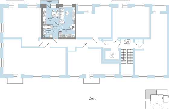 Продажа 1-комнатной квартиры 36 м², 5/9 этаж