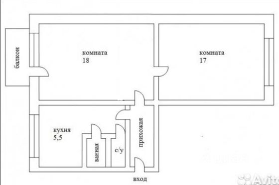 Продажа 2-комнатной квартиры 43,3 м², 4/5 этаж