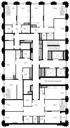 Продажа 1-комнатной квартиры 64,7 м², 9/30 этаж