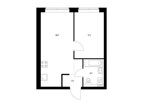 Продажа 1-комнатной квартиры 37,6 м², 5/21 этаж