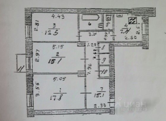 Продажа 3-комнатной квартиры 75,4 м², 3/4 этаж