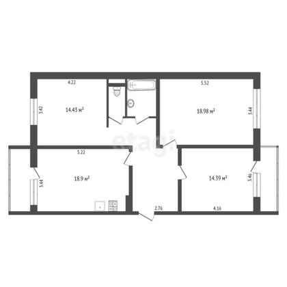 Продажа 3-комнатной квартиры 84,9 м², 1/10 этаж