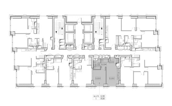 Продажа 1-комнатной квартиры 40,4 м², 12/52 этаж