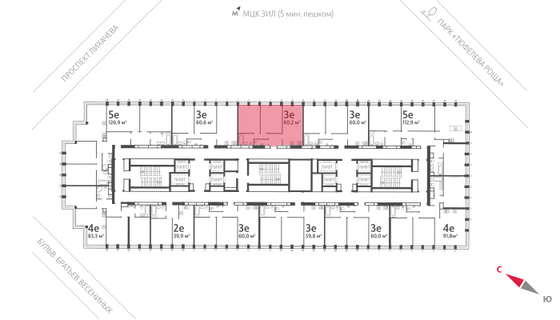 Продажа 2-комнатной квартиры 60,7 м², 26/40 этаж