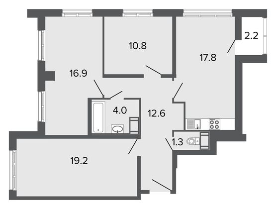 Продажа 4-комнатной квартиры 82,6 м², 4/24 этаж